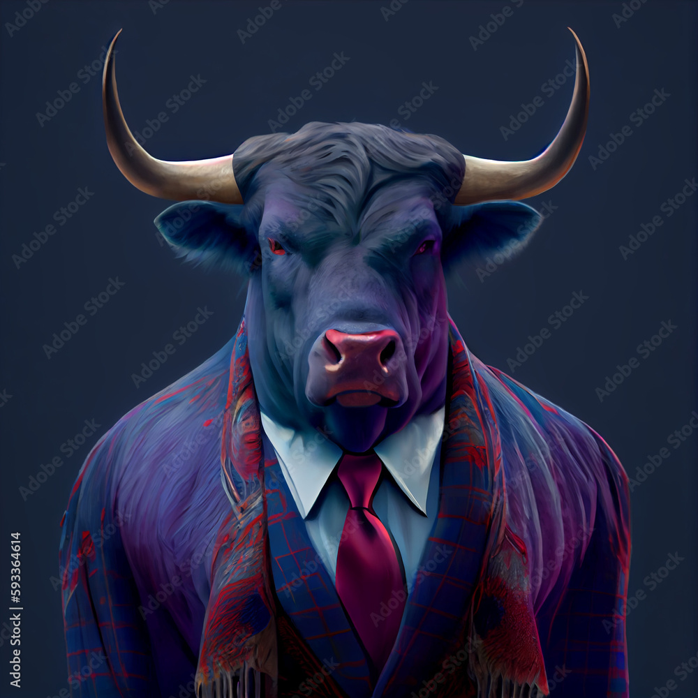 Bull NFT Art Portrait