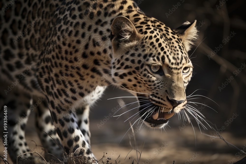 Freeze-frame the moment when a leopard pounces on its prey Freeze-frame the moment when a leopard pounces on its prey