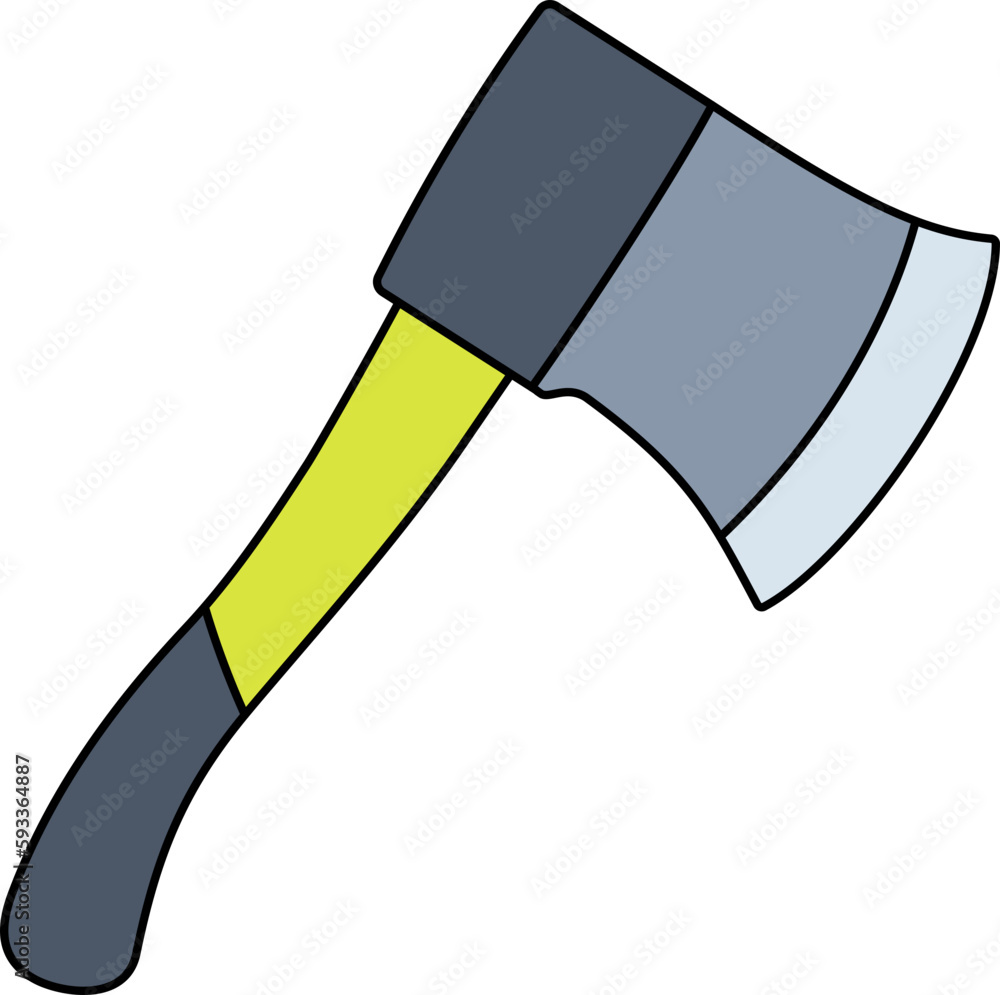 Axe Element Colored Outline Style Axe Element Colored Outline Style