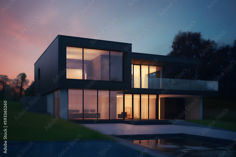 Experience the Magic of Twilight with This Modern Glass House!