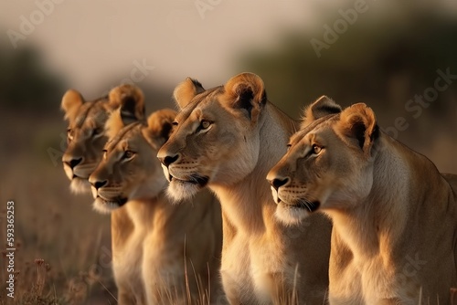 Capture the majestic movements of a pride of lions