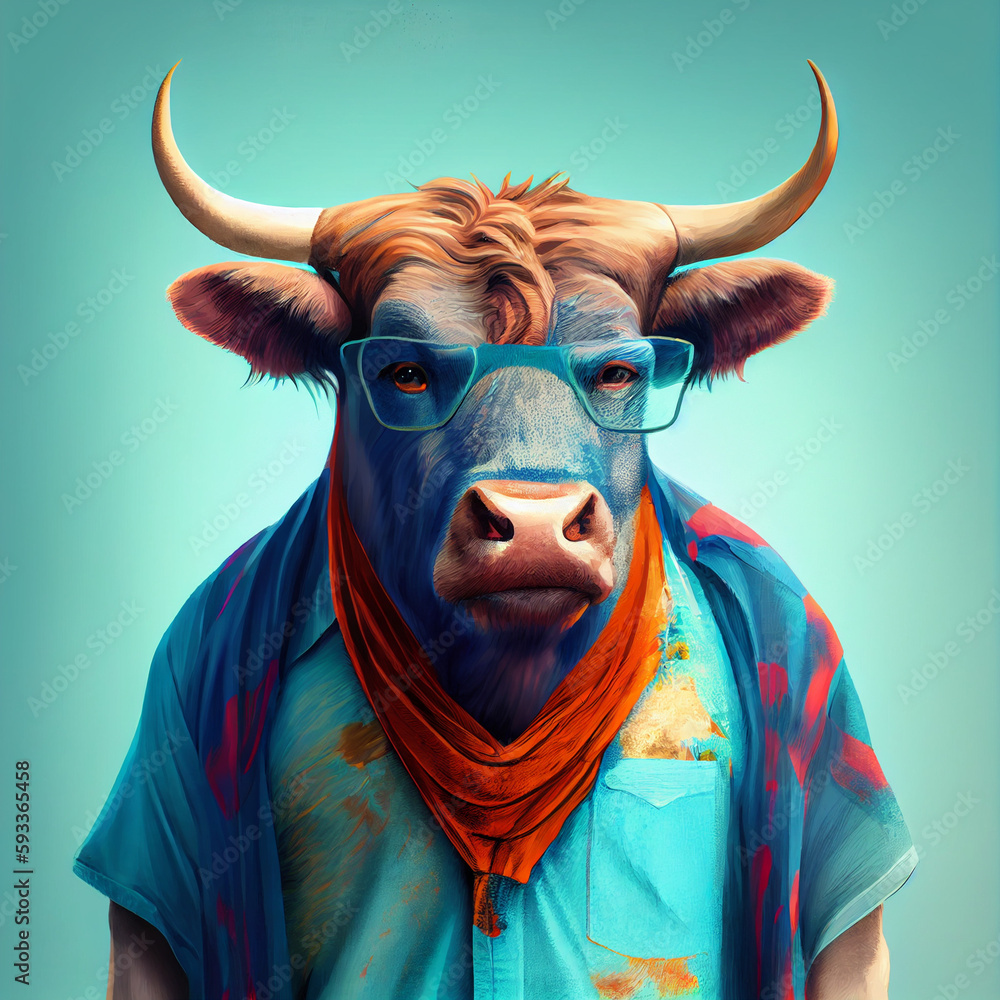 Bull NFT Art Portrait
