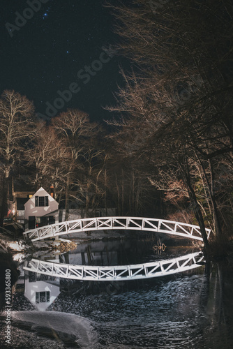 Somesville Bridge Night Reflection photo