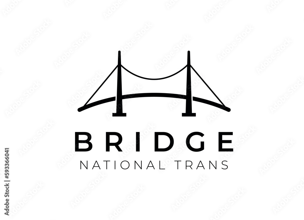 Simple bridge logo design vector template Simple bridge logo design vector template