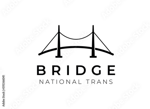 Simple bridge logo design vector template