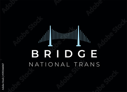 Simple bridge logo design vector template