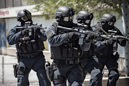 A group of officers engage in a shootout with a heavily armed criminal