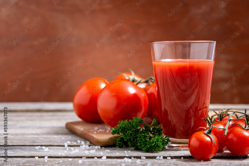 Tomato juice in the glass Tomato juice in the glass