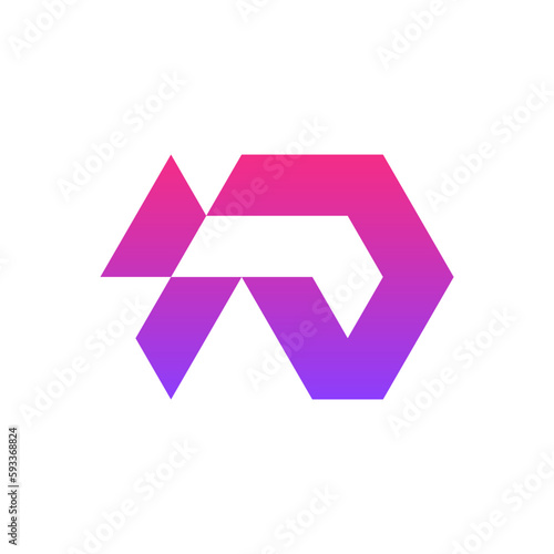 Letter D bolt modern abstract logo design