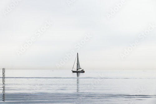 Sticker sailing on the sea
