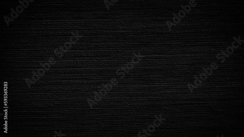 Black cotton fabric texture background. Detail of canvas textile material.