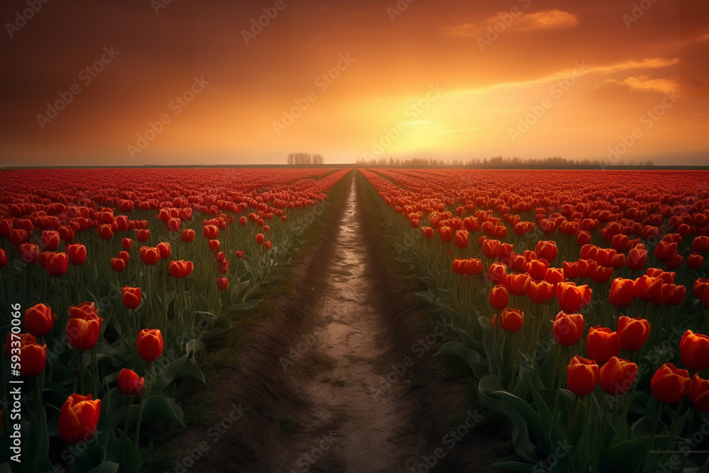 Fototapeta premium field of tulips