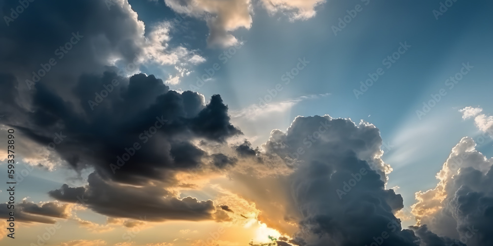 dramatic skyline with beautiful clouds