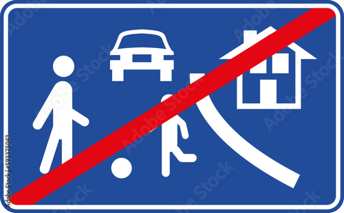End of Pedestrian Priority Road (B-57), Traffic Sign