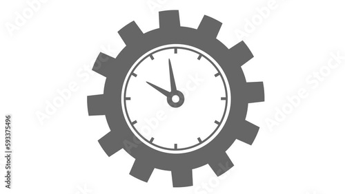 Worktime concept - mechanic gear as clockface 