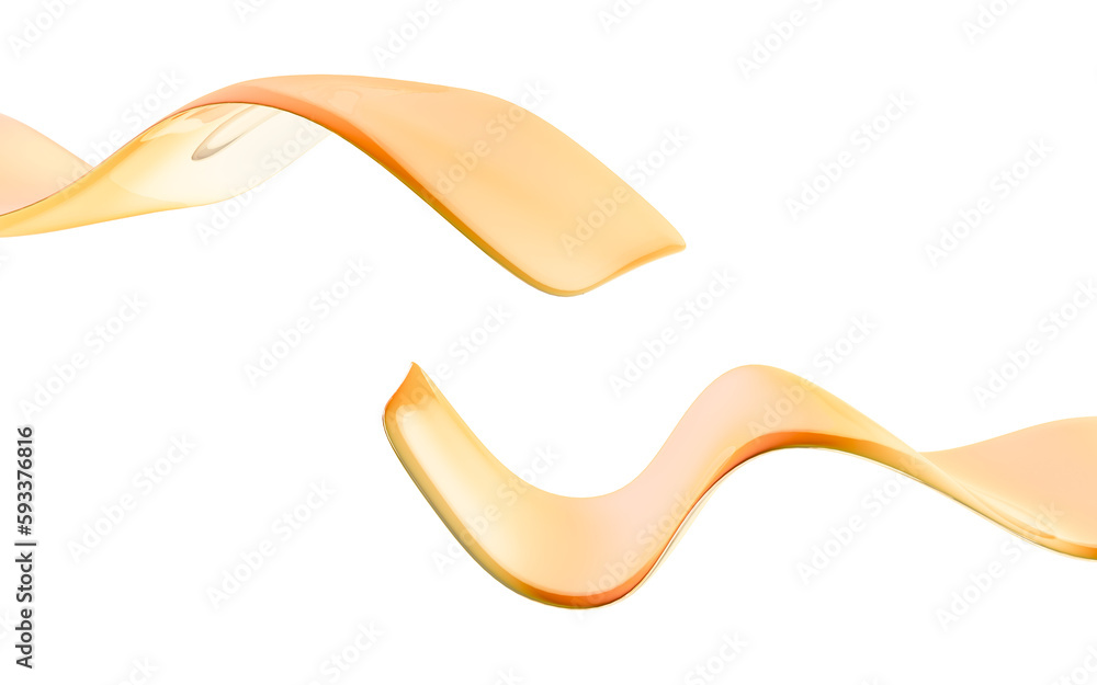 3d Glass abstract yellow liquid form of water on isolated background. 3d rendering illustration. 3d Glass abstract yellow liquid form of water on isolated background. 3d rendering illustration.
