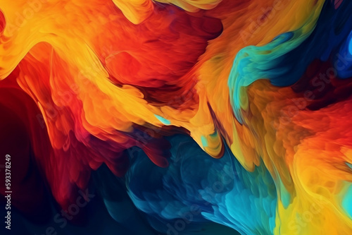 A Multicolored Abstract Background Depicting the Dichotomy of Fire and Ice. Generative AI