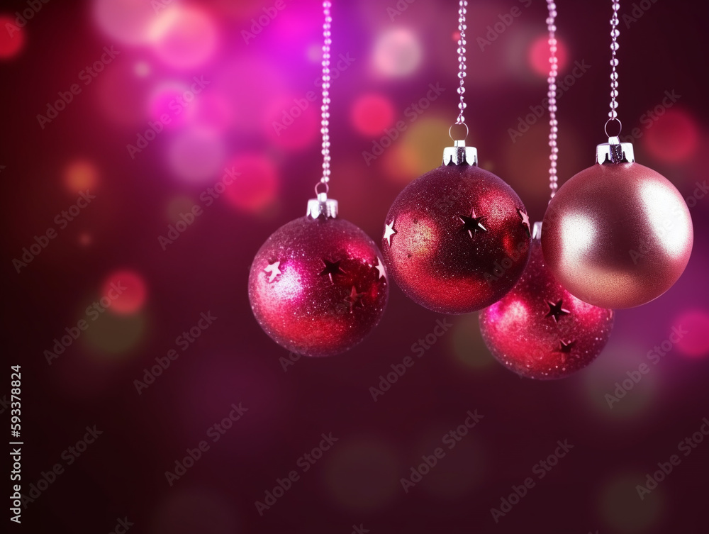 red christmas ornaments. Generative AI red christmas ornaments. Generative AI