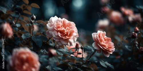 Bannière plantes, et fleures, rose © RemsH