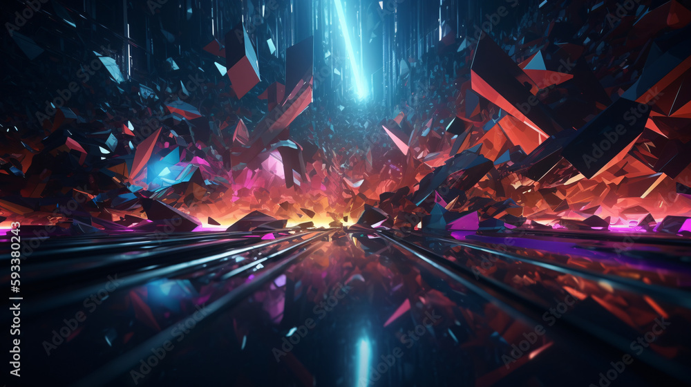 futuristic cyber space tunnel with RGB lighting super speed zooming in created with generative ai futuristic cyber space tunnel with RGB lighting super speed zooming in created with generative ai