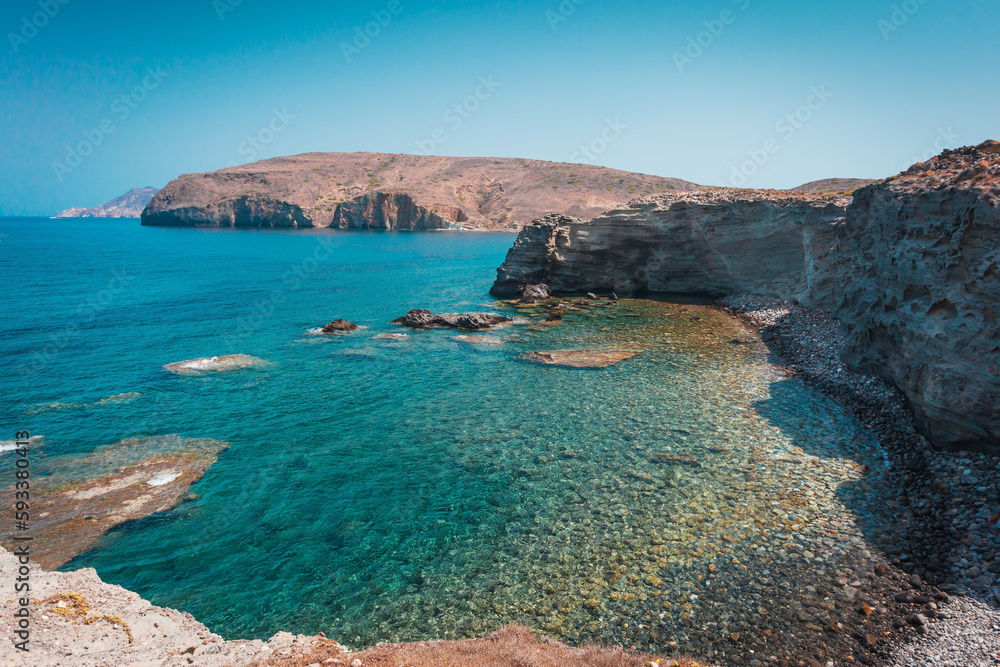 Papafragas area on the north of Milos island in Mediterranean sea
