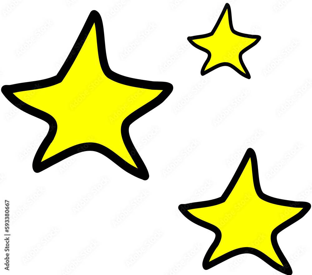 Golden star icon, Hand Draw Golden star icon, Hand Draw
