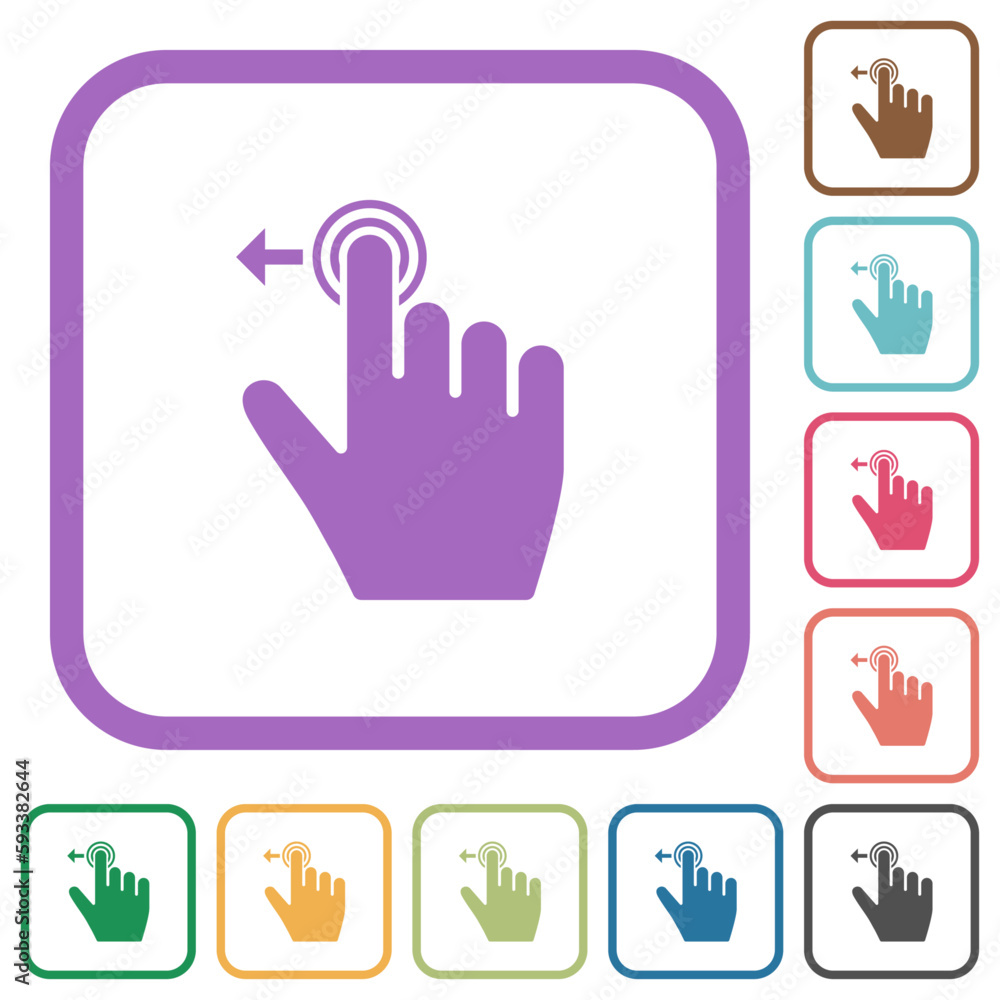 Right handed slide left gesture simple icons Right handed slide left gesture simple icons