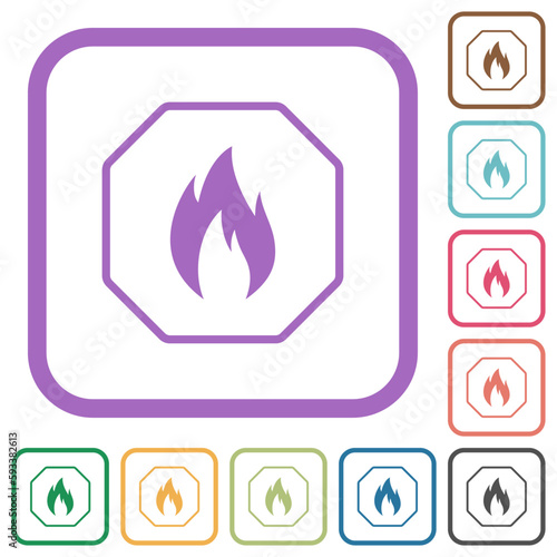 Octagon shaped natural gas sanction sign outline simple icons
