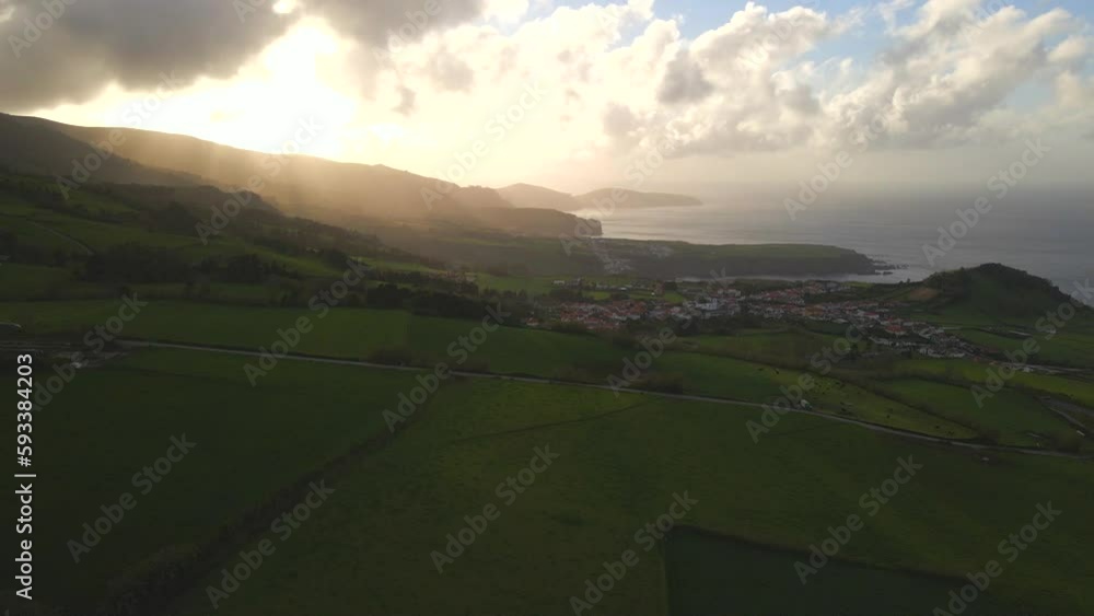 Golden hour in Sao Miguel, the Azores by Drone Golden hour in Sao Miguel, the Azores by Drone