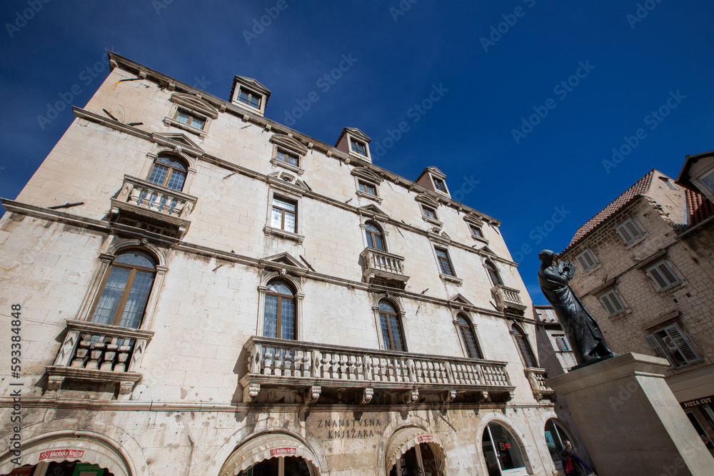 Traditional old stone house in Mediterranean style in the center of Split, Croatia.