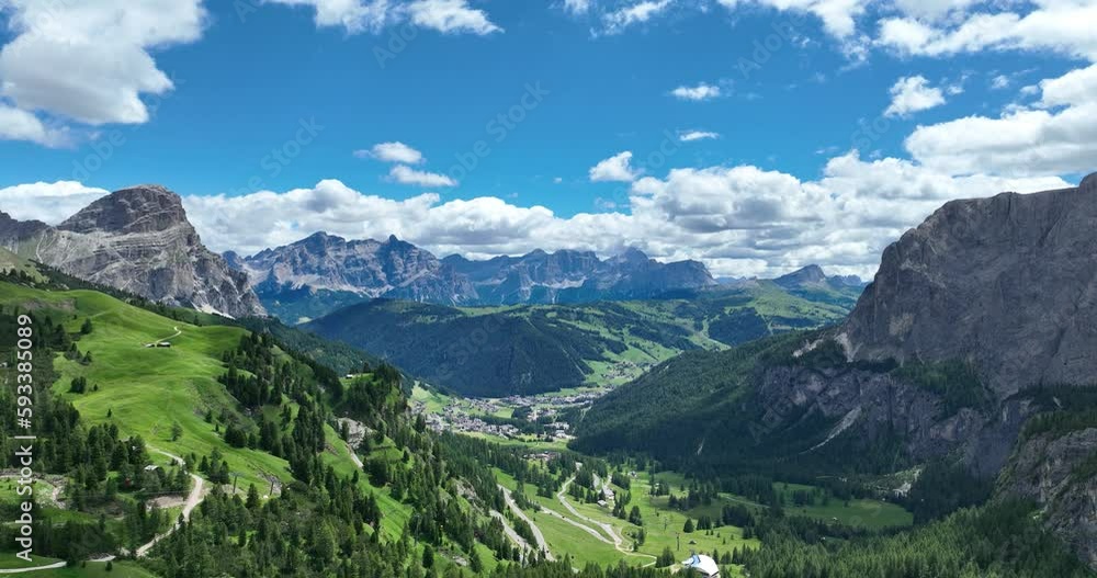 Dolomites Mountain Peaks Valley Drone Dolomites Mountain Peaks Valley Drone