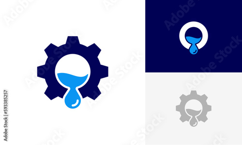 engine oil logo design vector