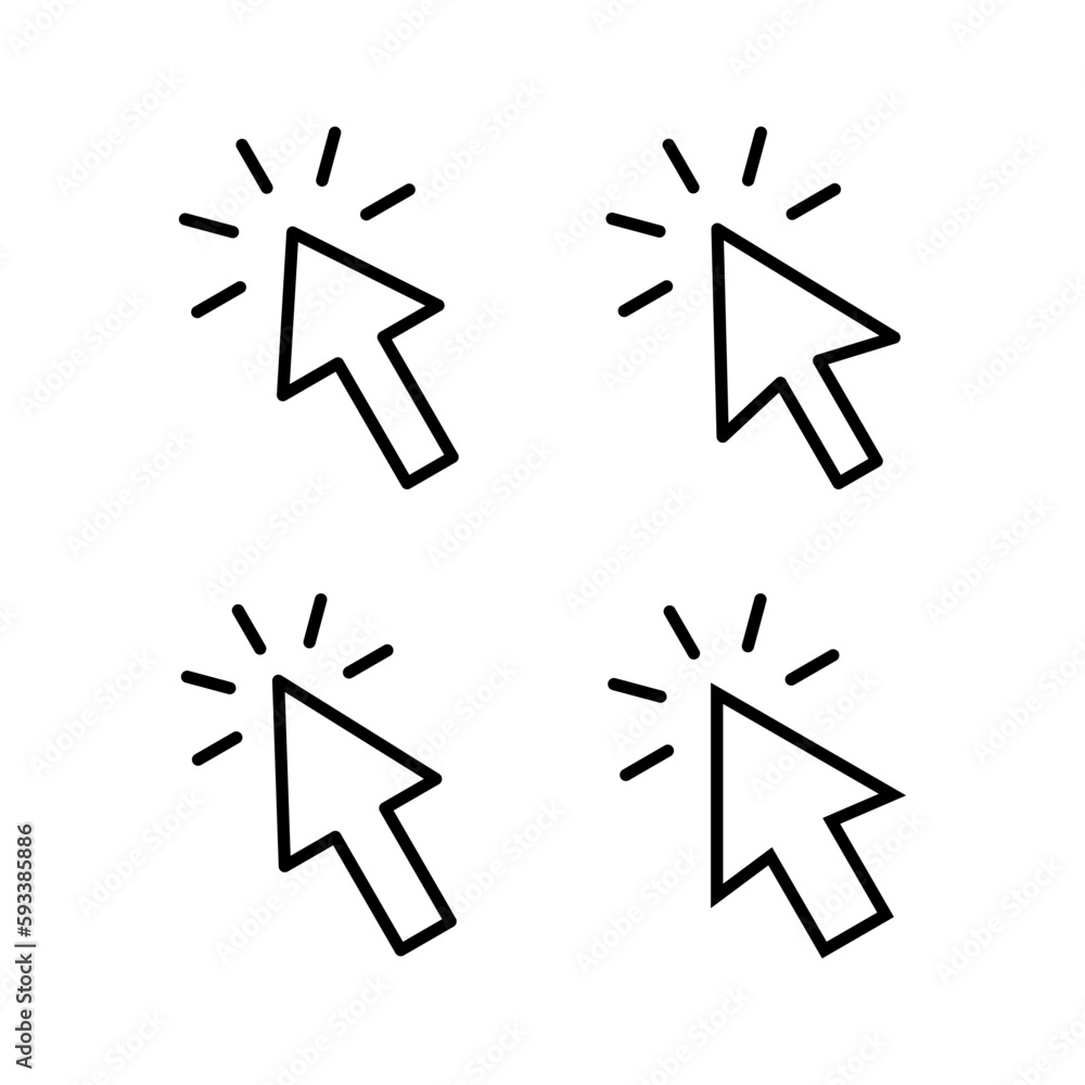 Click icon vector illustration. pointer arrow sign and symbol. cursor icon Click icon vector illustration. pointer arrow sign and symbol. cursor icon