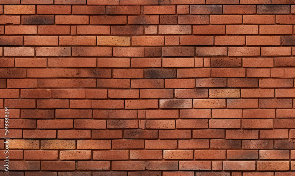 Red orange brick wall texture. Texture of old brown and red brick wall. Top view brick pattern on the wall. Generative AI. Red orange brick wall texture. Texture of old brown and red brick wall. Top view brick pattern on the wall. Generative AI.