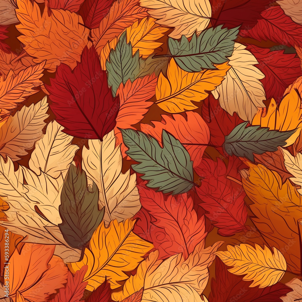 Seamless Autumn Leaves Pattern Seamless Autumn Leaves Pattern