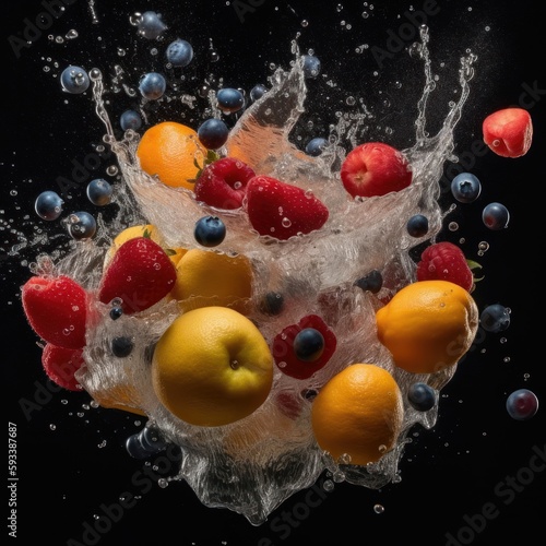 Fruits in the Air - Colorful Fruit Explosion