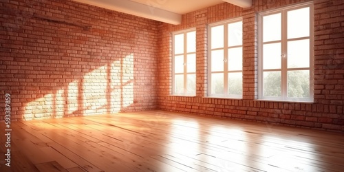 empty room with window, Created by AI generation, AI generative, Created with generative AI tools