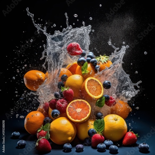 Fruits in the Air - Colorful Fruit Explosion
