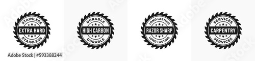 Circular saw blade vector or Circular saw blade logo vector isolated in flat style. Circular saw label vector isolated. saw circle logo trendy design template for product packaging.