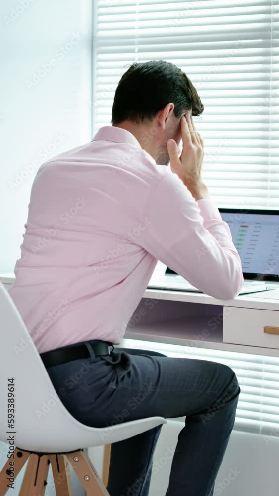 Stressed Sick Employee Man Stressed Sick Employee Man