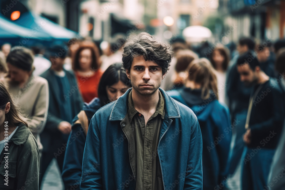 Mental health, psychological problem and depression concept - sad man having trouble breathing or panic attack at home Generative AI Mental health, psychological problem and depression concept - sad man having trouble breathing or panic attack at home Generative AI
