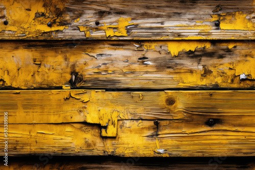 Weathered wood texture, yellow wooden planks backdrop