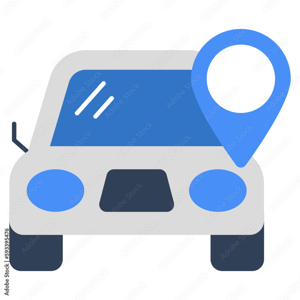 flat design icon of car location flat design icon of car location