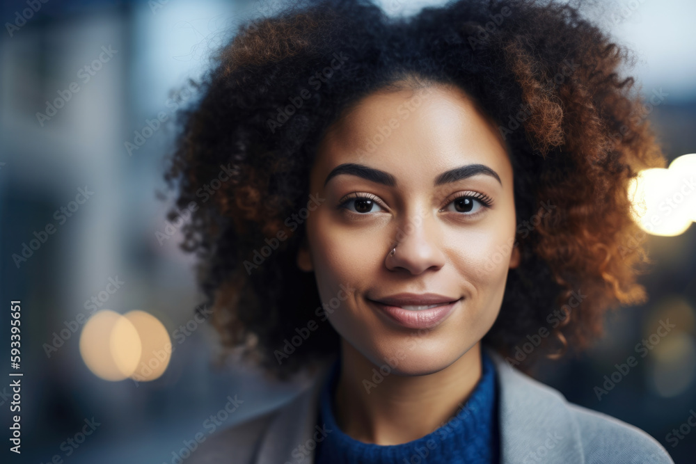 Close-up portrait of a confident social worker with a friendly demeanor and a meaningful gaze, generative ai Close-up portrait of a confident social worker with a friendly demeanor and a meaningful gaze, generative ai
