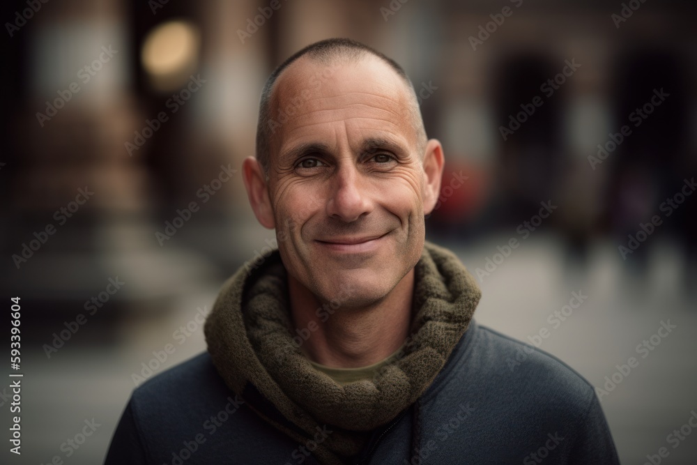 Portrait of a handsome middle-aged man in the city. Portrait of a handsome middle-aged man in the city.