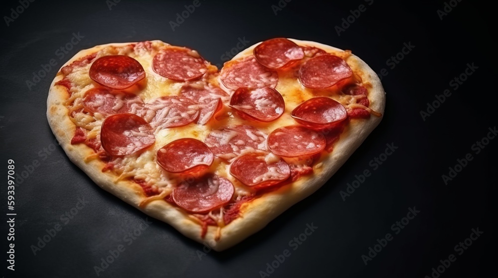Love at First Slice: Heart-Shaped Pepperoni and Mozzarella Pizza Love at First Slice: Heart-Shaped Pepperoni and Mozzarella Pizza