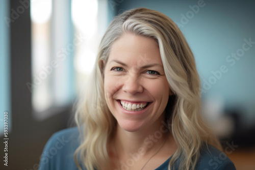 Headshot of a gorgeous instructional designer with a warm smile and friendly demeanor, ready to tackle any task, generative ai