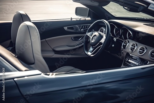 the luxurious interior of a Mercedes-Benz car. Generative AI