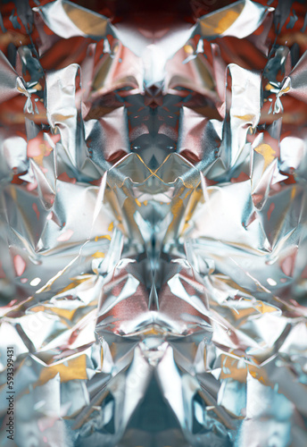 Illusion colorful aluminum foliage psychedelic design shiny stories modern tech party fliers background high quality big size prints