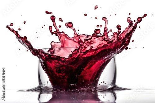 red liquid splashing into a glass. Generative AI